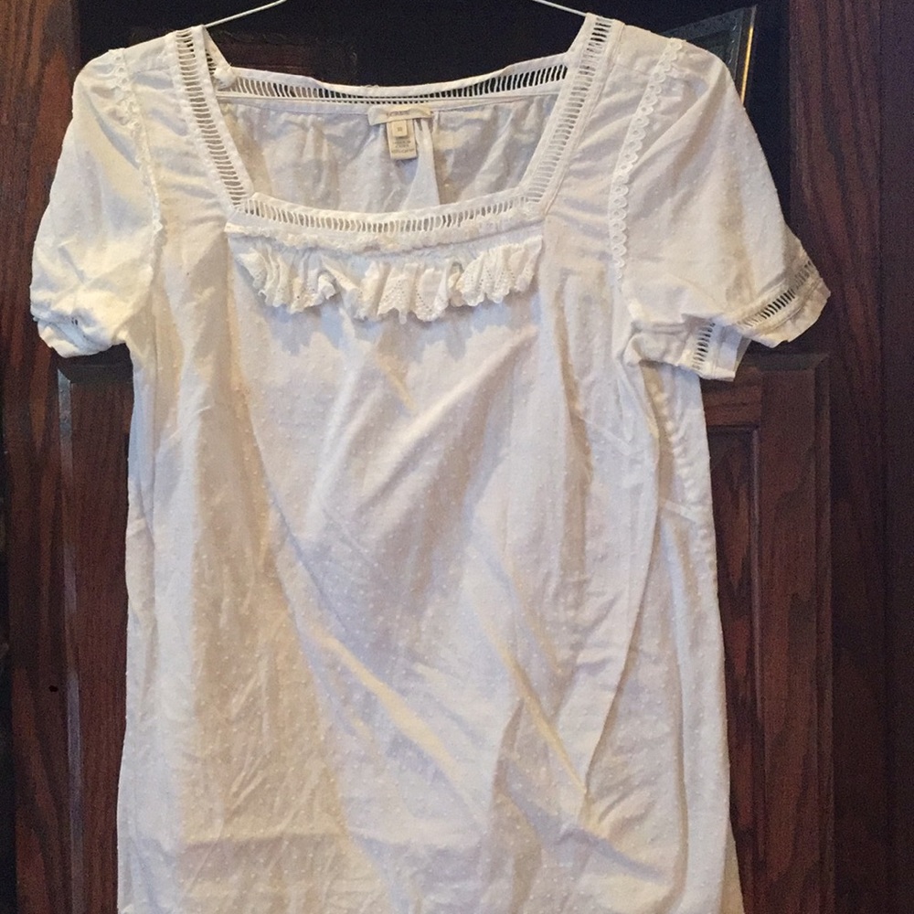 J.Crew white shirt sleeve top